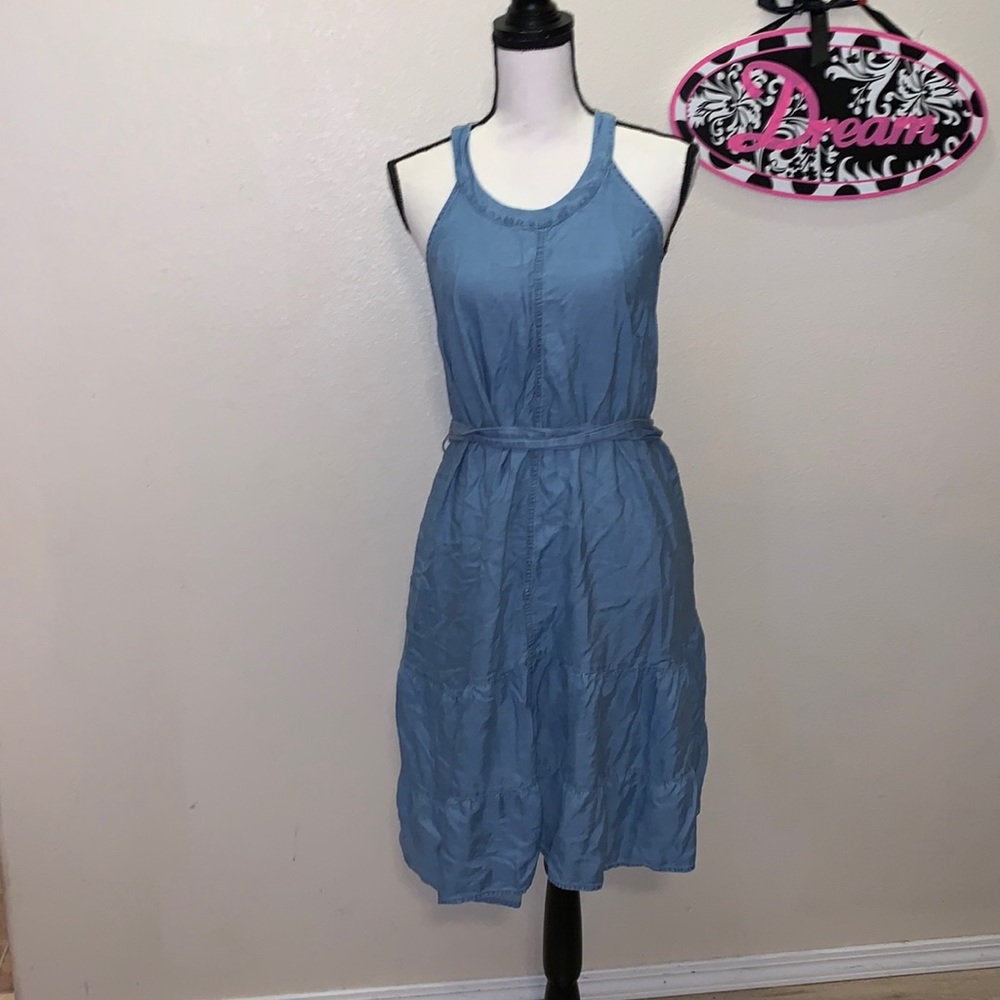 Torrid blue 1X lightweight denim sleeveless midi dress